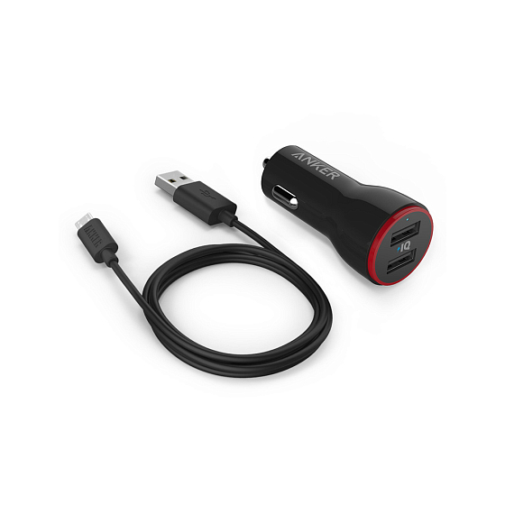 Автомобильное зарядное устройство Anker PowerDrive 2 micro Black - рис.0