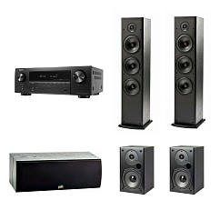 Комплект Denon AVR-X580BT + Polk T Series 5.0 Set Black