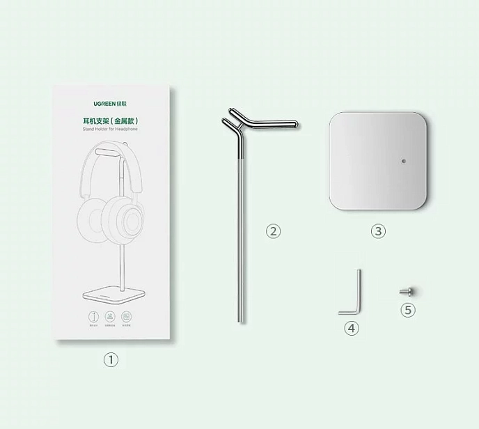 Подставка для наушников Ugreen LP143 Earphone Holder Stand Silver - рис.5