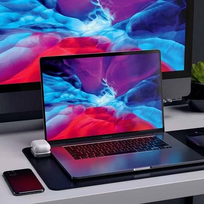 Внешний аккумулятор Satechi Wireless Charging Dock for AirPods Space Gray - рис.4