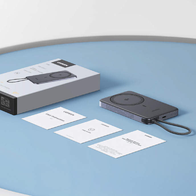 Внешний аккумулятор Ugreen PB570 MagFlow Air Ultra-Slim 10000mAh with USB-C Grey Cosmos - рис.6