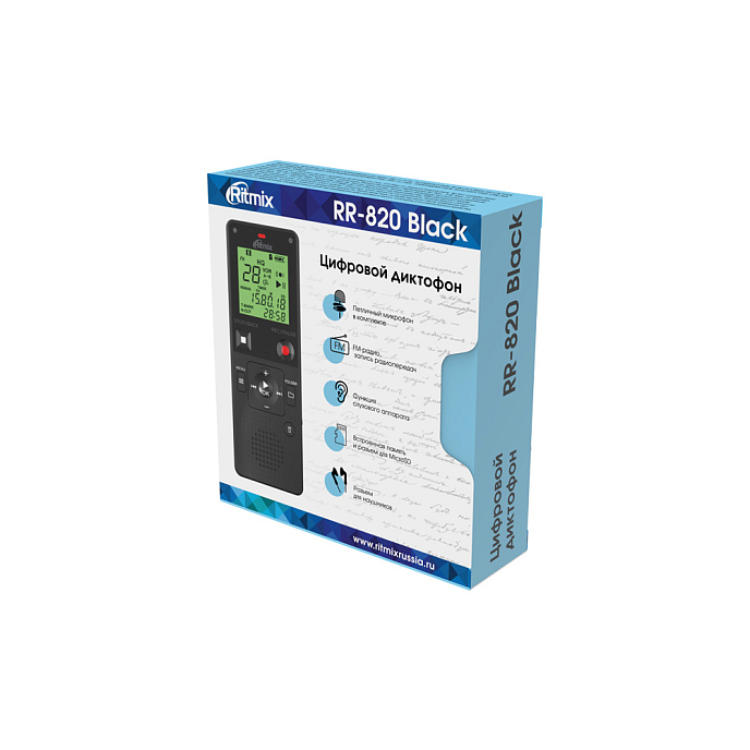 Диктофон Ritmix RR-820 8Gb Black - рис.2