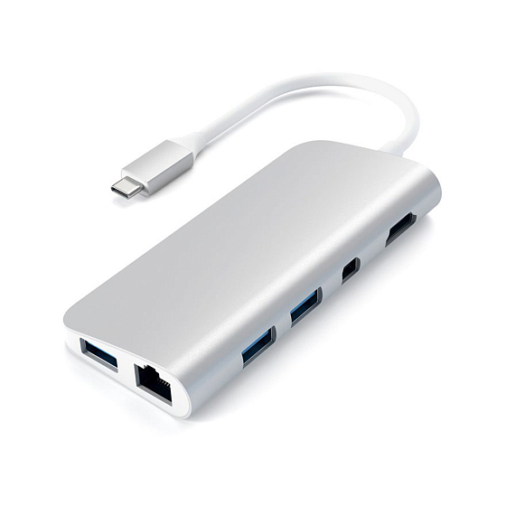 USB HUB Satechi Aluminum USB-C Multimedia Adapter Silver - рис.0