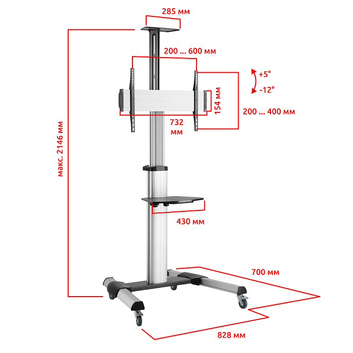 Стойка Uniteki ST007RDLIFT Silver - рис.2
