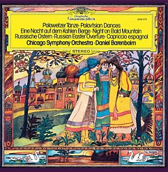 Пластинка Chicago Symphony Orchestra • Daniel Barenboim – Polowetzer Tänze = Polovtsian Dances ▪ Eine Nacht Auf Dem Kahlen Berge = Night On Bald Mountain ▪ Russische Ostern = Russian Easter Overture ▪ Capriccio Espagnol - LP
