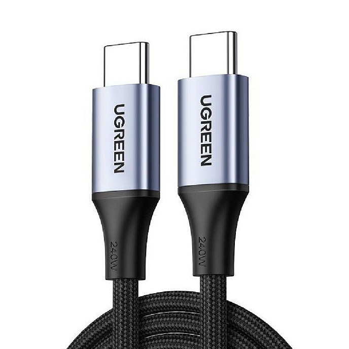 Кабель UGREEN L537 USB-C 240W Max Magnetic Grey Cosmos 1m - рис.0