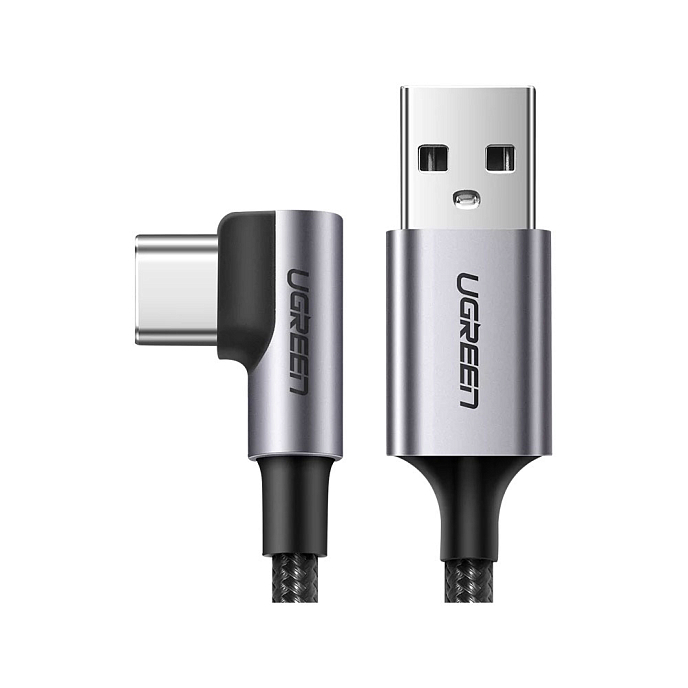 Кабель UGREEN Angle USB-A - USB-C Grey - рис.0