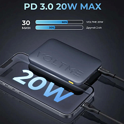 Портативный аккумулятор VOLTME Hypercore 10K HP10 Dark Grey Metallic