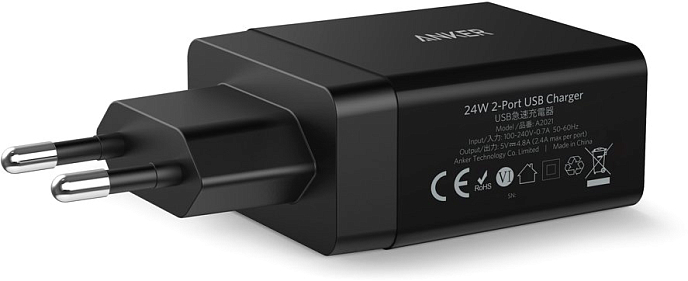 Сетевое зарядное устройство Anker 2 USB 24W - рис.2