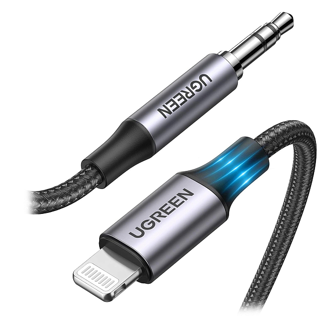 Кабель Ugreen US315 Lightning - 3.5mm 1m Black - рис.0