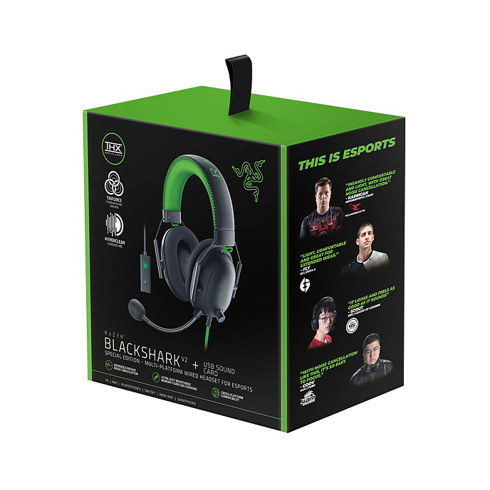 Игровая гарнитура Razer Blackshark V2 Special Edition + USB Mic Enhancer Green/Black - рис.4