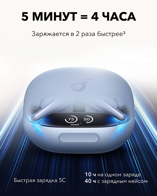 Беспроводные наушники Anker Soundcore Liberty 4 Pro Glossy Blue - рис.8