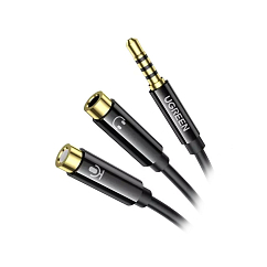 Кабель Ugreen AV141 (30620) 3.5mm - 2x3.5mm Splitter Black 0.2m