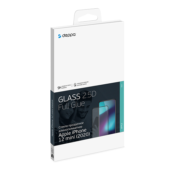 Защитное стекло Deppa 2.5D Classic Full Glue for Apple iPhone 12 mini - рис.0