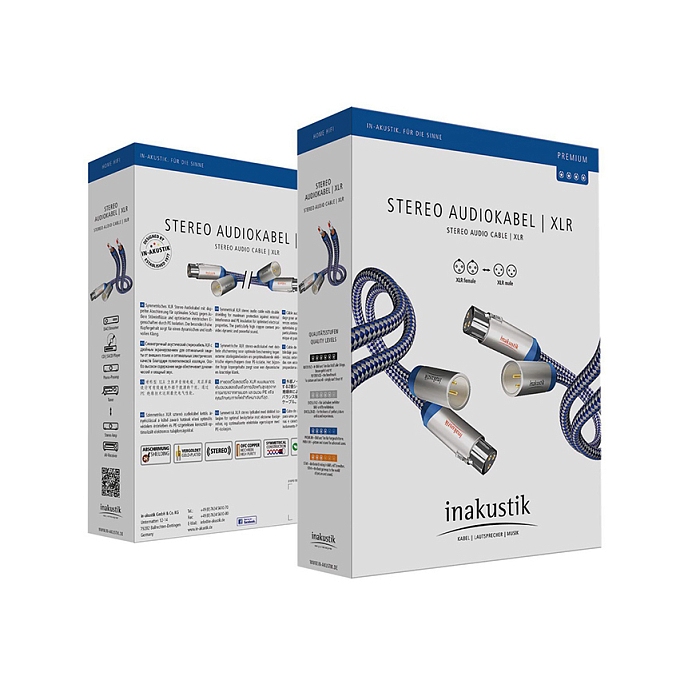 Кабель Inakustik Premium Audio Cable, XLR M-F, Pair, 1.5m - рис.1