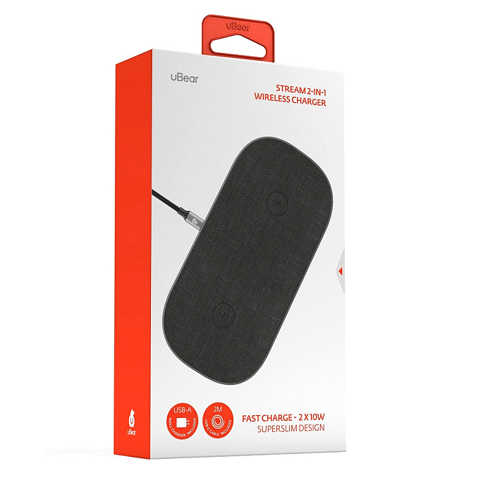 Беспроводная зарядка uBear Stream 2 in 1 Wireless Charger Black - рис.2