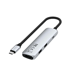 USB HUB Satechi 4-in-1 USB-C Slim Multiport Adapter 4K Silver