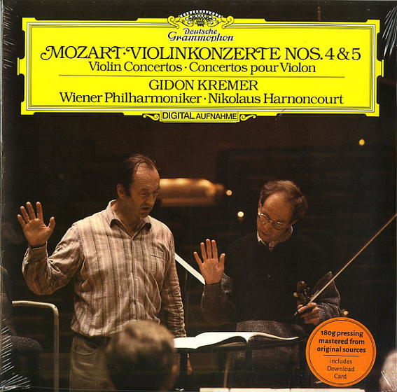 Пластинка Wolfgang Amadeus Mozart; Gidon Kremer; Wiener Philharmoniker; Nikolaus Harnoncourt - Violin Concertos Nr. 4 & 5 - рис.0