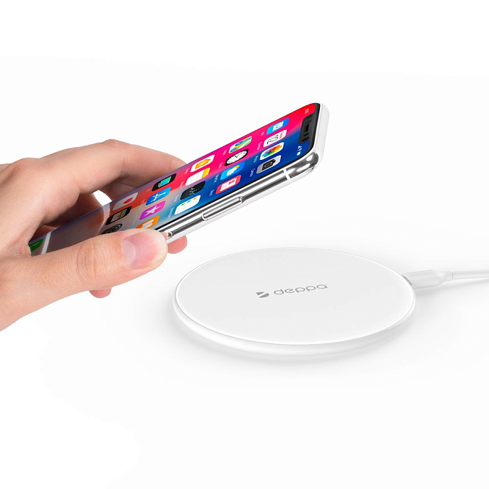 Сетевое зарядное устройство Deppa QI Wireless Fast Charger 10W White - рис.1