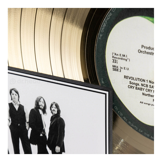 Сувенир Декор Золотой диск The Beatles - White Album разноцветный - рис.2