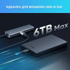 USB HUB Ugreen CM219 4-Ports USB-C 3.0 Hub Grey