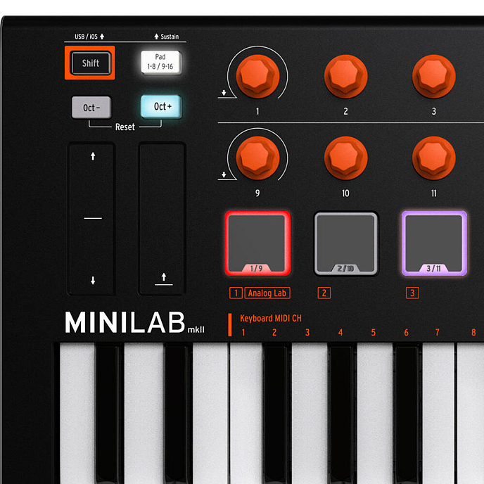 MIDI-клавиатура Arturia MiniLab MKII Orange - рис.1