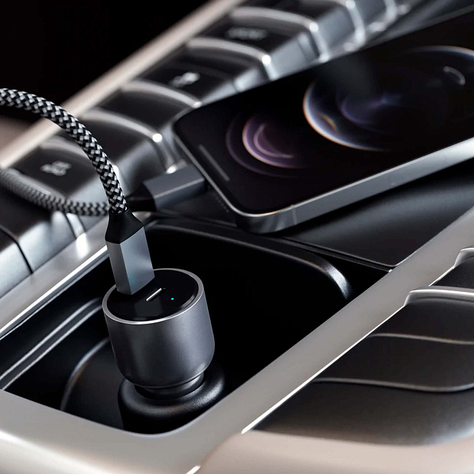 Автомобильное зарядное устройство Satechi Dual USB-C Car Charger 40W Space Grey - рис.6