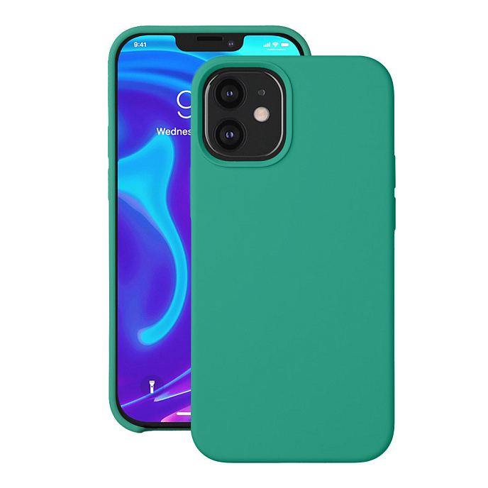 Чехол для смартфонов Deppa Liquid Silicone for Apple iPhone 12 Mini Green - рис.1