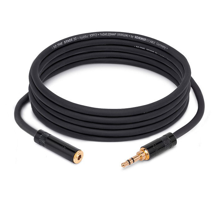 Кабель HeadMade Pro 3.5-m - 3.5-f Black 3m - рис.0