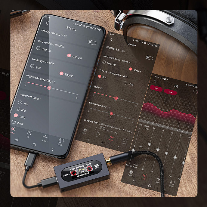 Усилитель для наушников с ЦАП FiiO KA15 Black - рис.8