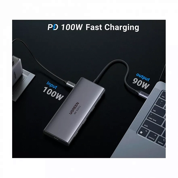 Конвертер Ugreen CM639 10-in-1 USB-C port Converter Grey - рис.1