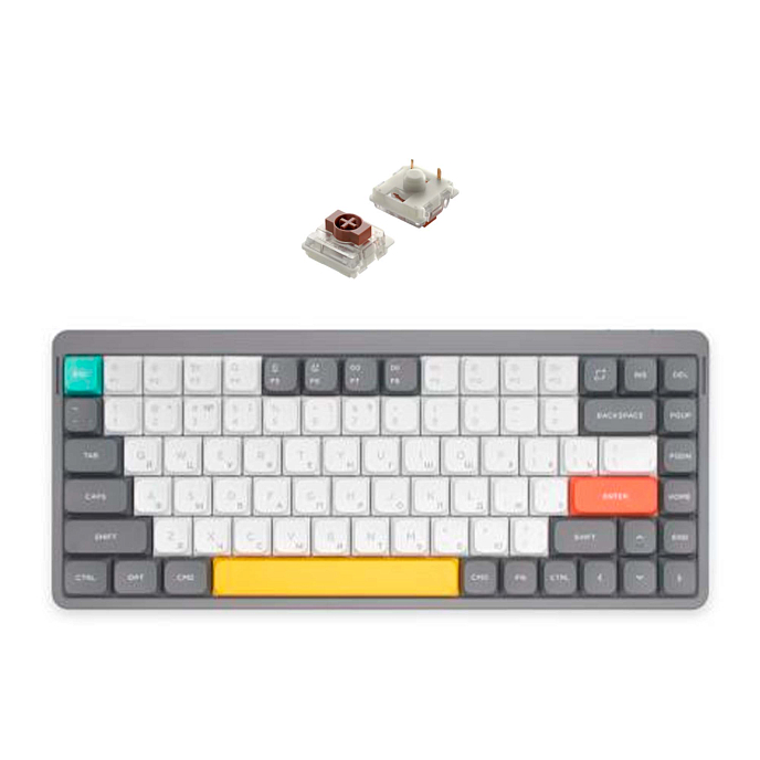 Клавиатура NuPhy Air75 V2 Brown Switch Lunar Gray - рис.0