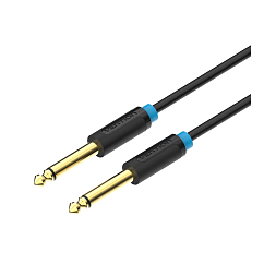 Кабель Vention 6.35mm Male - 6.35mm Male Black 1m