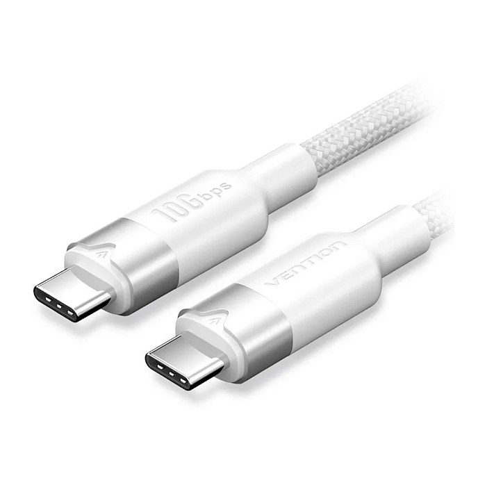 Кабель Vention USB 3.2 Gen2 USB-C - USB-C 5А PD100W White 1m - рис.0
