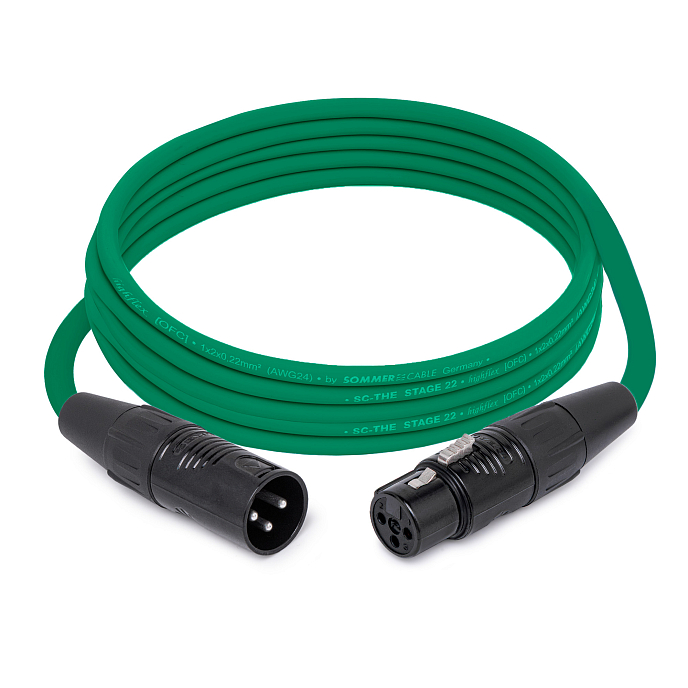 Кабель HeadMade Pro XLR-F - XLR-M Green 3m - рис.0