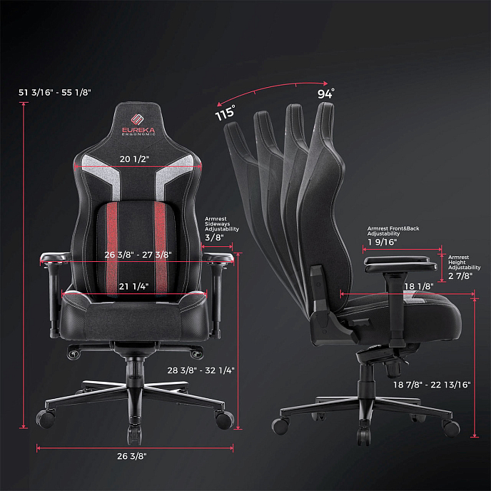 Компьютерное кресло Eureka Python II Red - рис.2