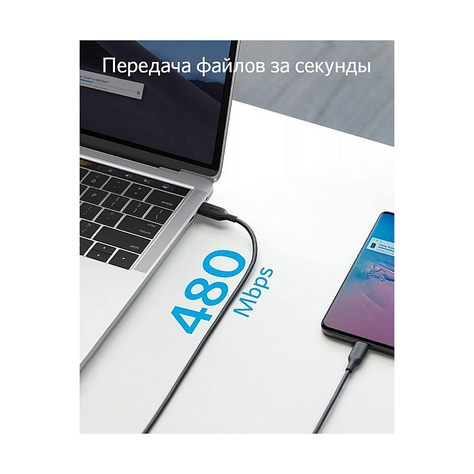 Кабель Anker PowerLine III USB-C - USB-C 1.8m Black - рис.4