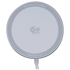 Беспроводная зарядная панель Ugreen W753 MagFlow 25W Magnetic Wireless Charger with USB-C 25W Silver