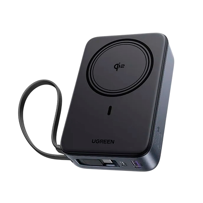 Портативный аккумулятор UGREEN PB567 20000mAh Wireless QI2 15W Grey Cosmos - рис.1