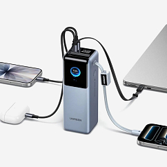 Внешний аккумулятор Ugreen PB728 200W 25000mAh 2USB-C Grey