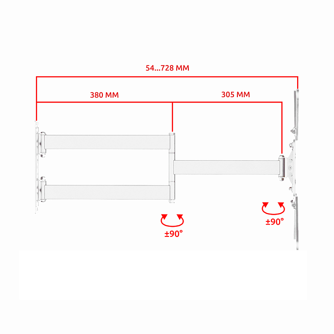 Кронштейн для монитора Uniteki FML728W White - рис.3