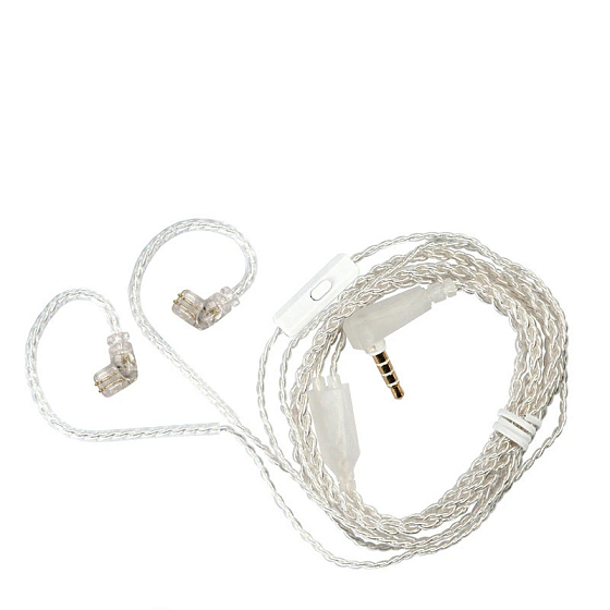 Кабель KZ Silver Cable (C) with mic 2pin QDC - 3.5mm 1.2m - рис.0