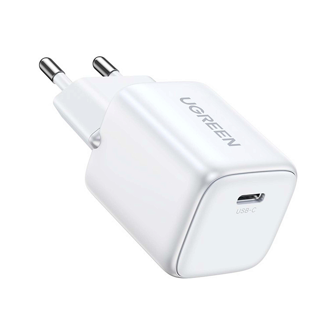Сетевое зарядное устройство Ugreen CD318 20W USB-C PD GaN White - рис.0