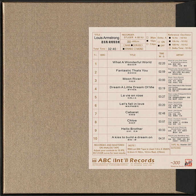 Магнитная лента Louis Armstrong - What a wonderful World 38/2 - рис.1