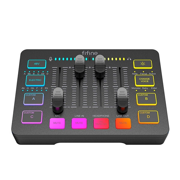 Микшерный пульт Fifine SC3 mixer Black - рис.2