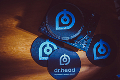 Мат для проигрывателей винила Dr.Head LP SlipMat Big Logo Black