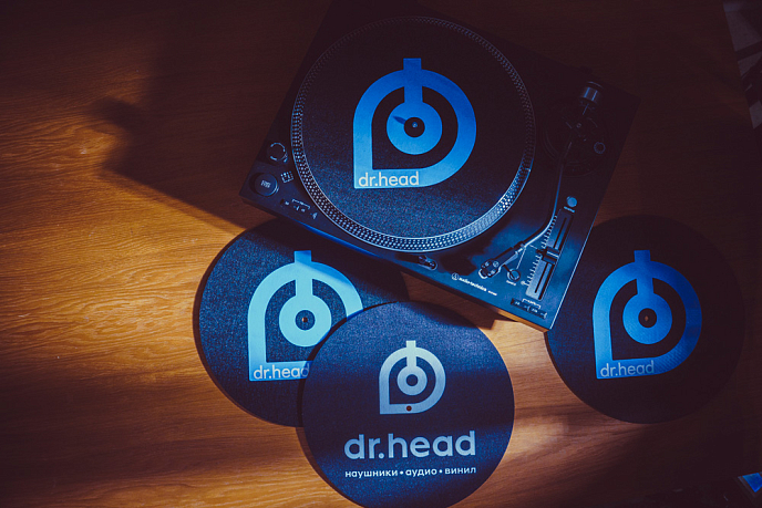 Мат для проигрывателей винила Dr.Head LP SlipMat Big Logo Black - рис.4
