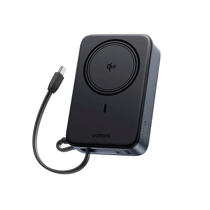 Портативный аккумулятор UGREEN PB567 20000mAh Wireless QI2 15W Grey Cosmos - рис.0