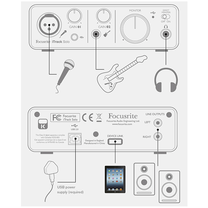 Аудиоинтерфейс Focusrite iTrack Solo Lightning - рис.3