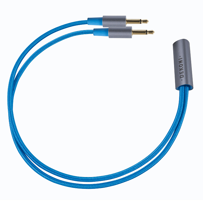 Кабель Dekoni Audio Postsplit 3.5mm with Nylon Woven Jacket Blue - рис.0